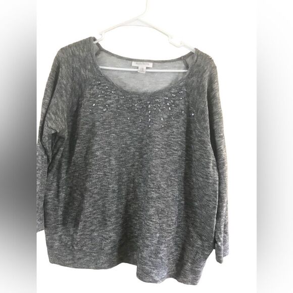 Motherhood Maternity Gray Rhinestone Blouse Extra Large - Picture 8 of 8